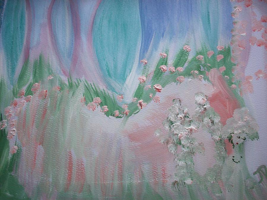 Pink Garden Painting by Judith Desrosiers