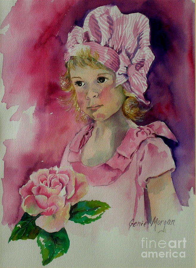 Pink Girl Painting by Genie Morgan