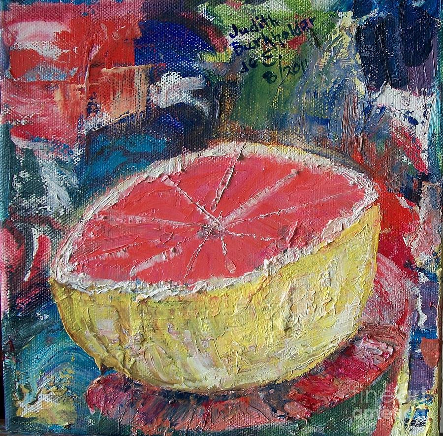 Pink Grapefruit - SOLD Painting by Judith Espinoza
