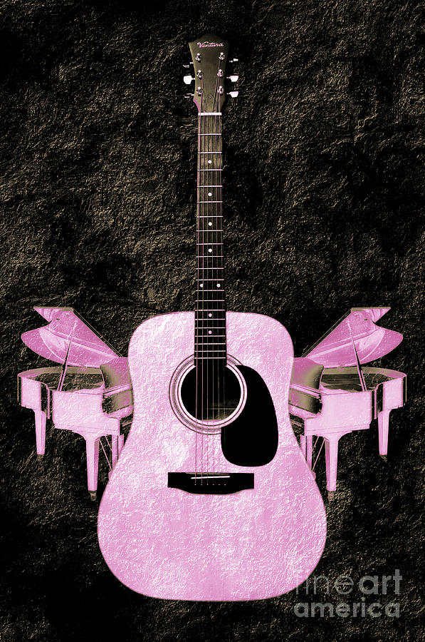 Pink Guitar Butterfly Photograph by Andee Design