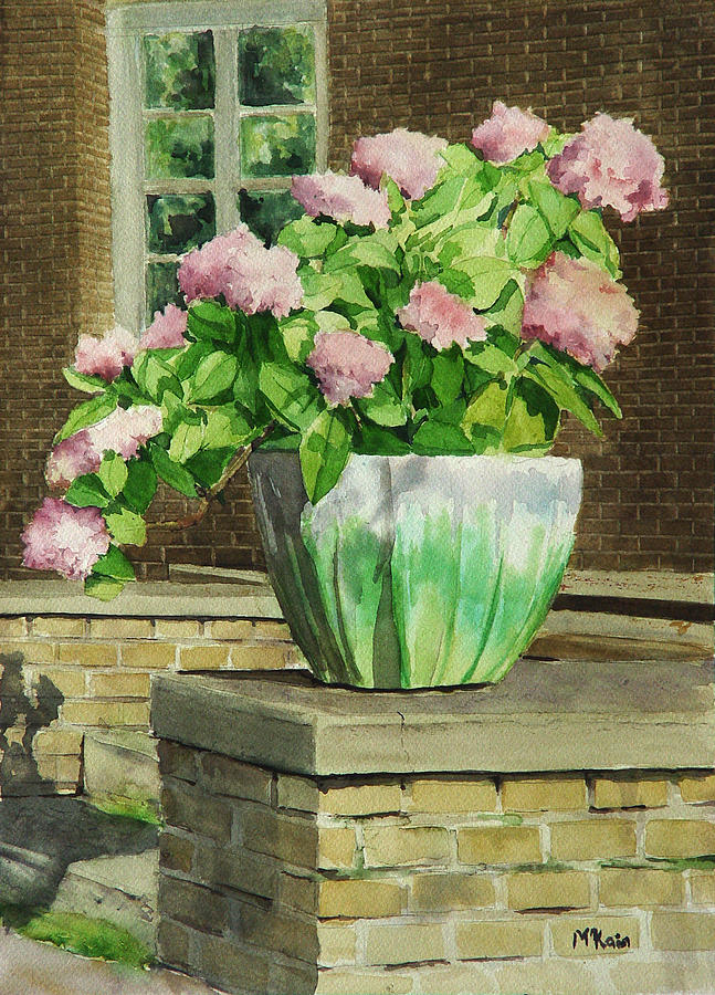 Spring Painting - Pink Hydrangeas by Mark McKain
