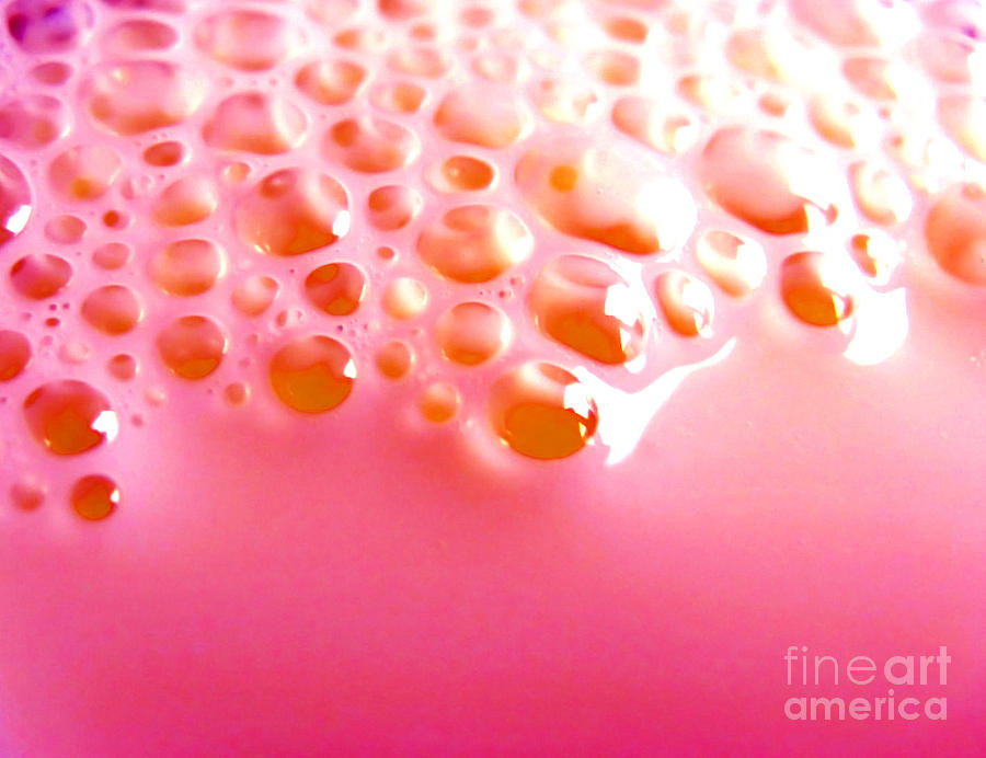 Abstract Photograph - Pink Milk Bubbles by Ausra Huntington nee Paulauskaite
