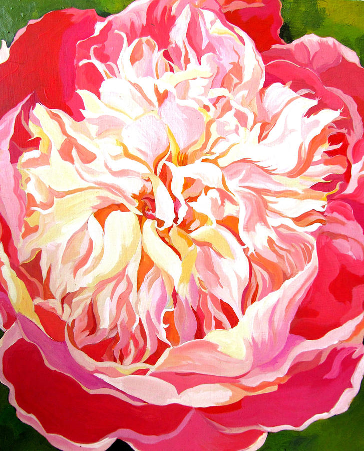 Pink Peony Painting by Alfred Ng