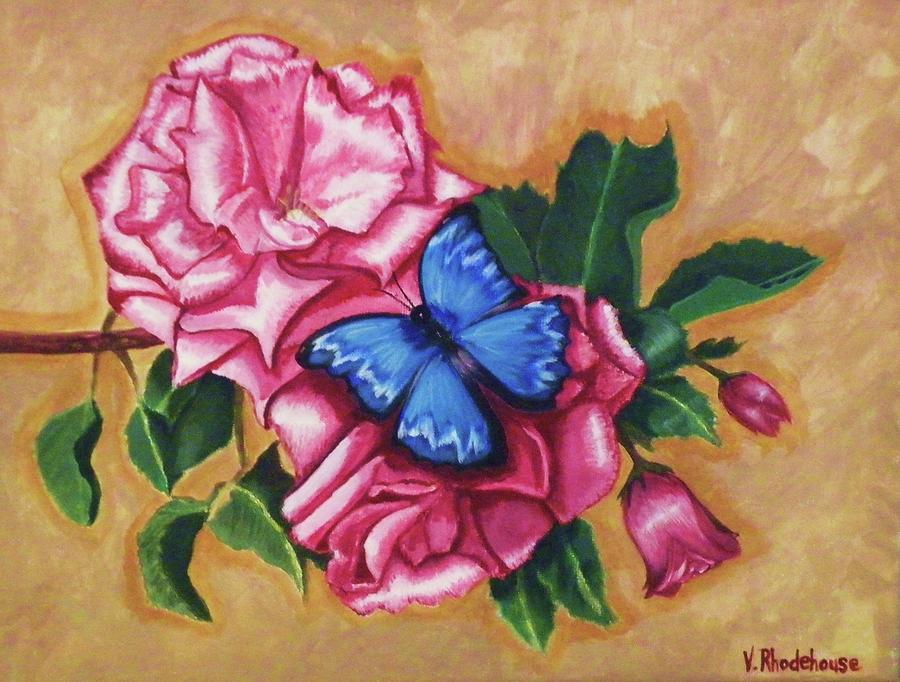 Pink Rose Petals Painting by Victoria Rhodehouse