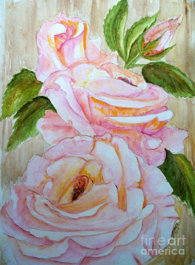 Pink Roses Painting by Carol Grimes