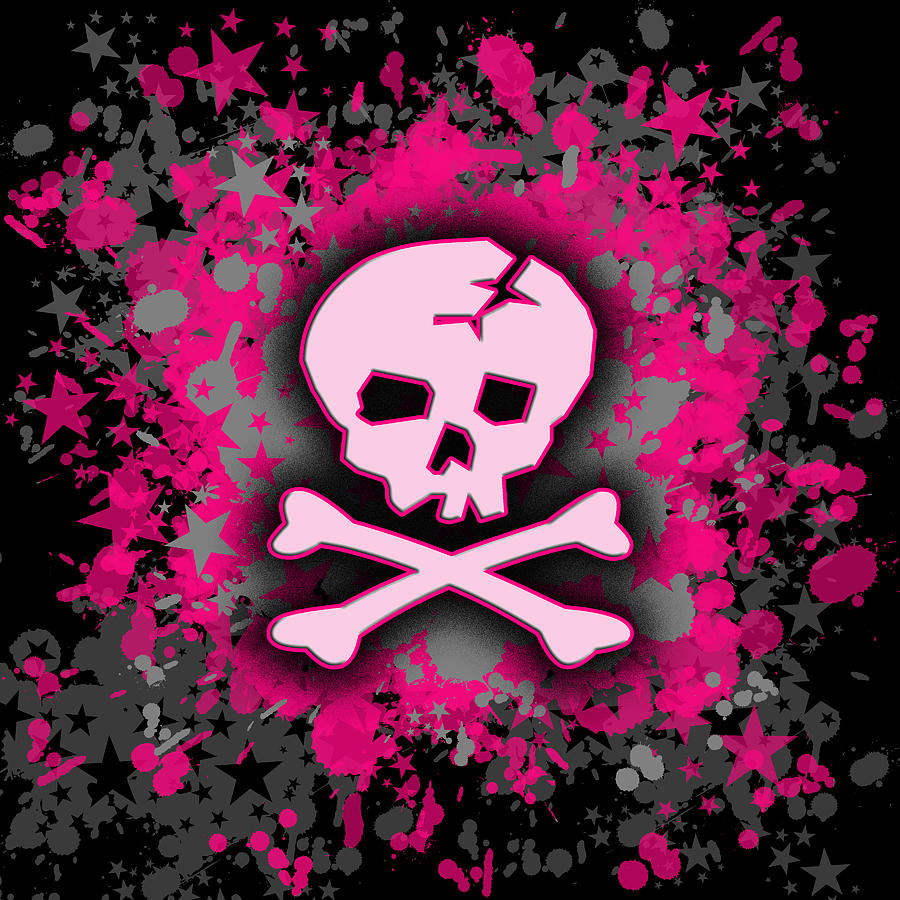 pink skull and crossbones