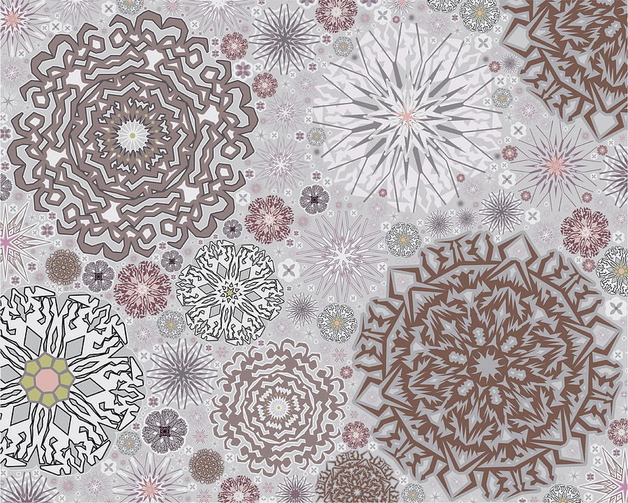 Pink Snowflake Pattern Digital Art by Bodhi Hill