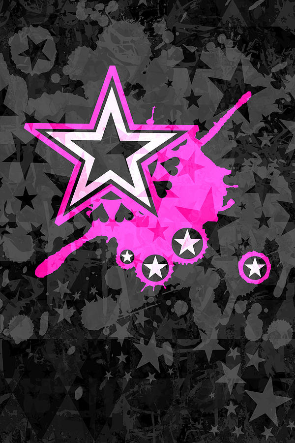 Pink Star 3 of 6 Digital Art by Roseanne Jones