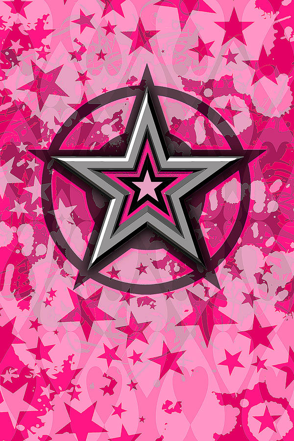 Pink Star 6 of 6 Digital Art by Roseanne Jones