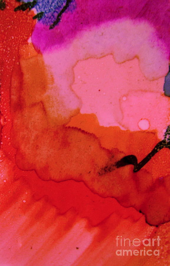 Abstract Mixed Media - Pink Sun by Rory Siegel