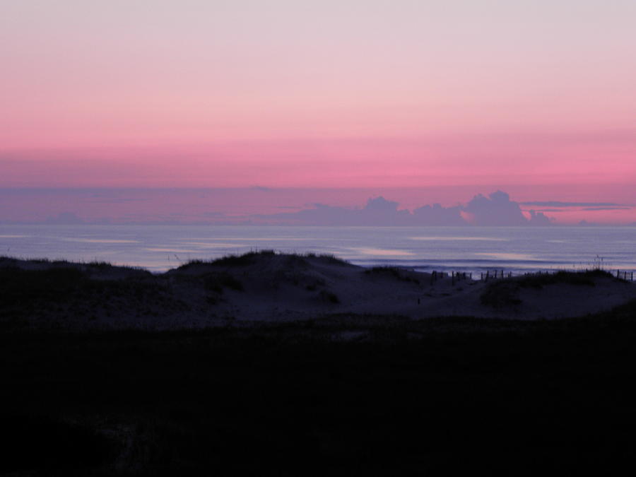 Pink Sunrise Beyond Dunes Photograph by Kim Galluzzo