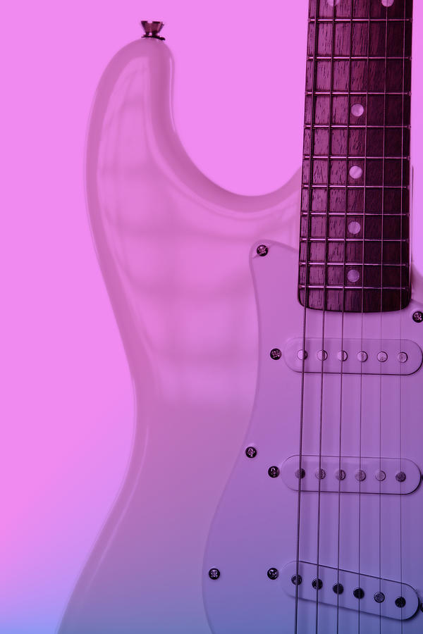 Pink to Blue Electricd Guitar Photograph by M K Miller