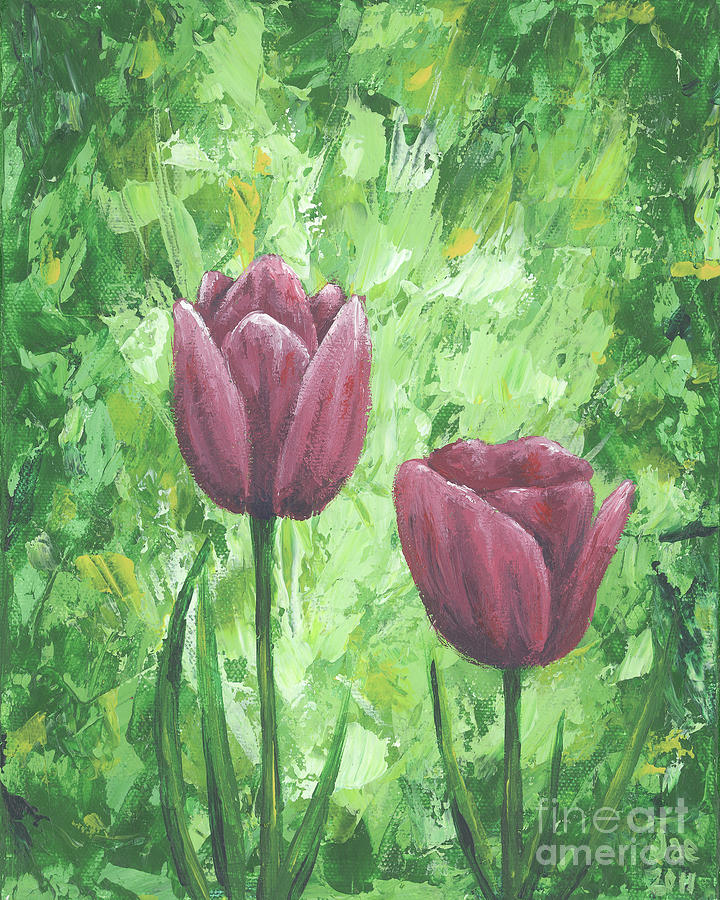 Pink Tulips 1 Painting by Jeannette Bowen - Fine Art America