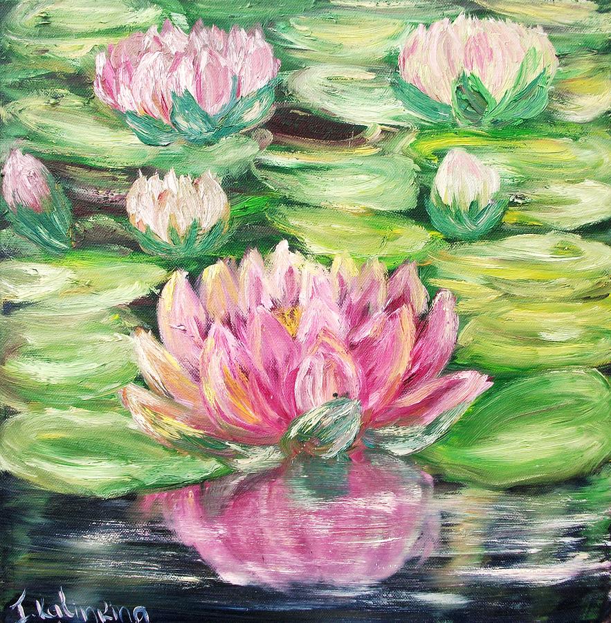 Flower Painting - Pink Waterlilies by Irina Kalinkina