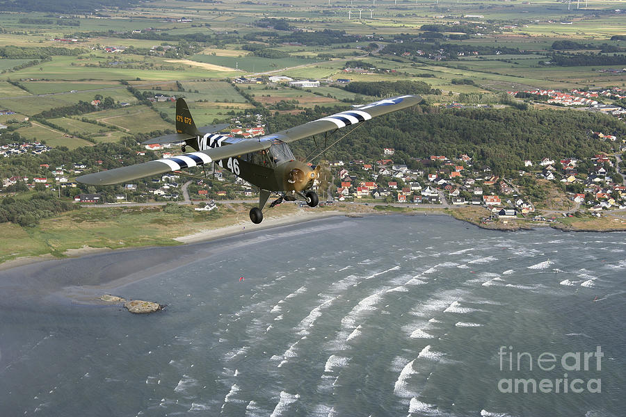 Piper L-4 Cub In Us Army D-day Colors Photograph by Daniel Karlsson