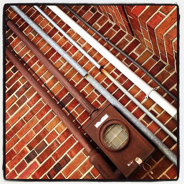 Vintage Photograph - #pipes #brick #industrial #ikon by IKON Pennie