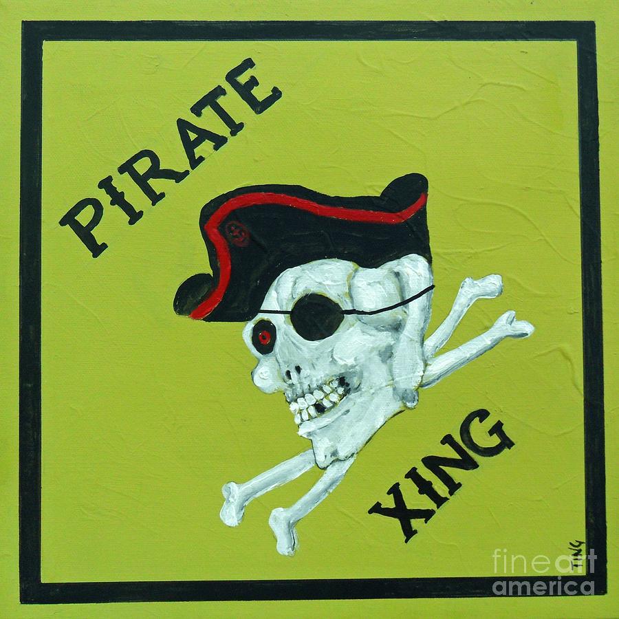 Pirate Crossing BEWARE Painting by Doris Blessington