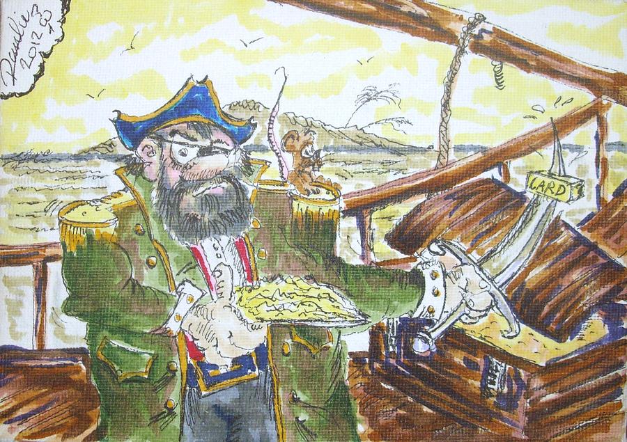 Boat Drawing - Pirates of the river Lagan by Paul Chestnutt