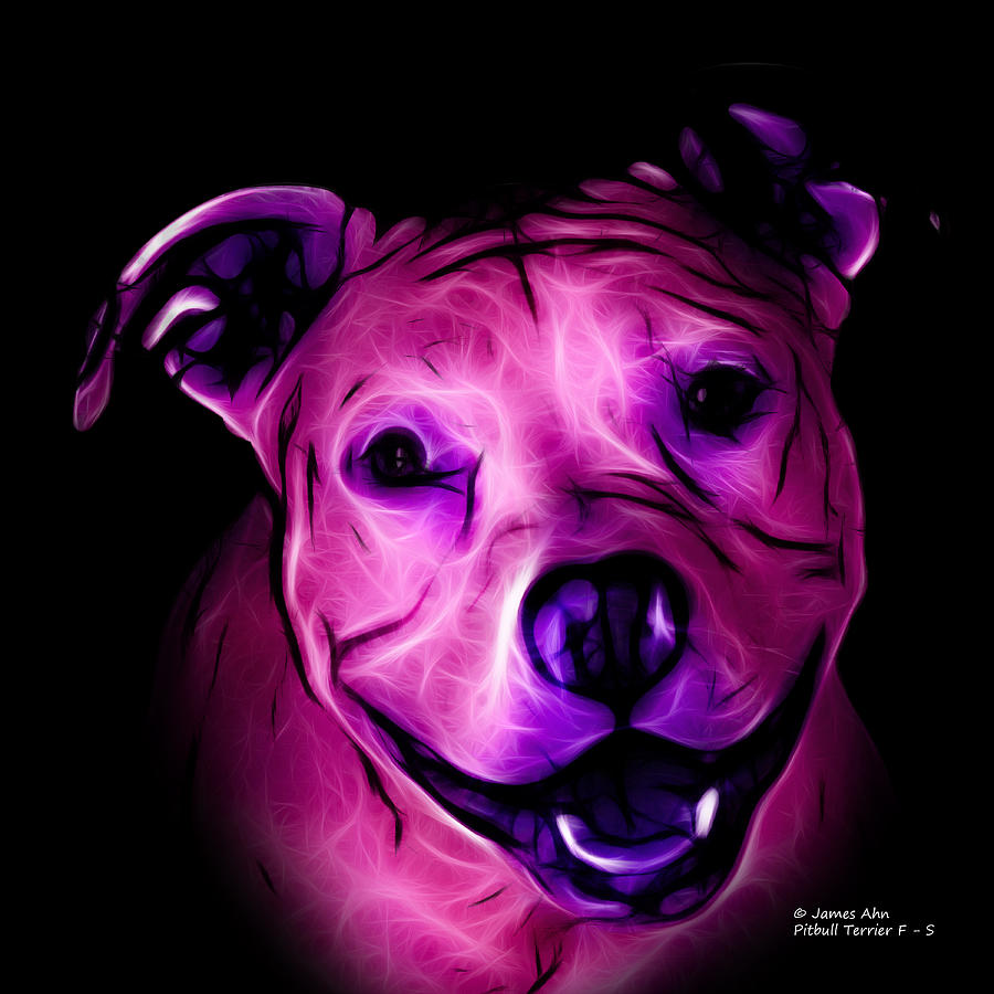 Pitbull Terrier - F - S - BB - Magenta Digital Art by James Ahn