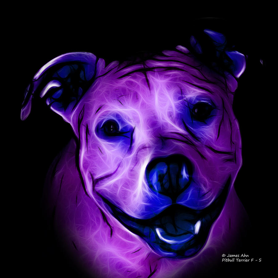 Pitbull Terrier - F - S - BB - Violet Digital Art by James Ahn