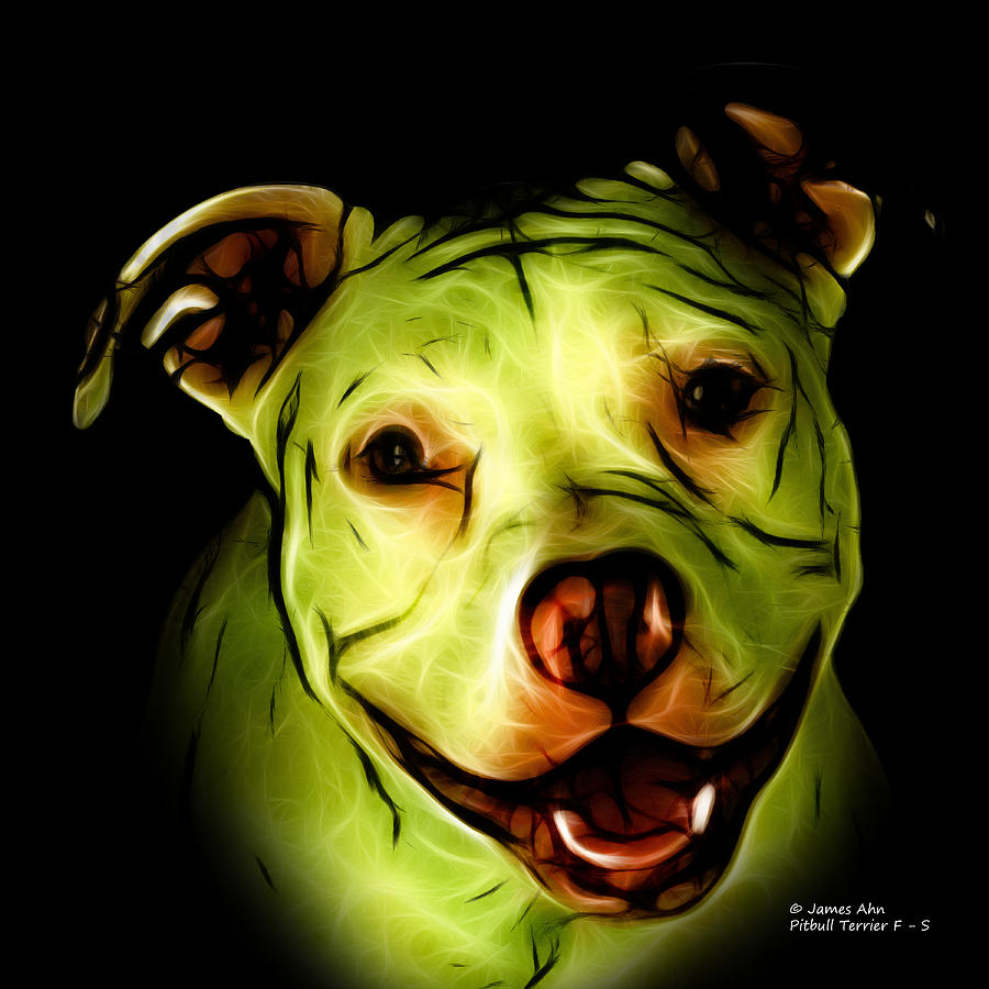 Pitbull Terrier - F - S - BB - Yellow Digital Art by James Ahn
