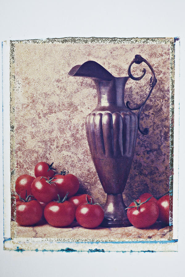 Pitcher and tomatoes Photograph by Garry Gay