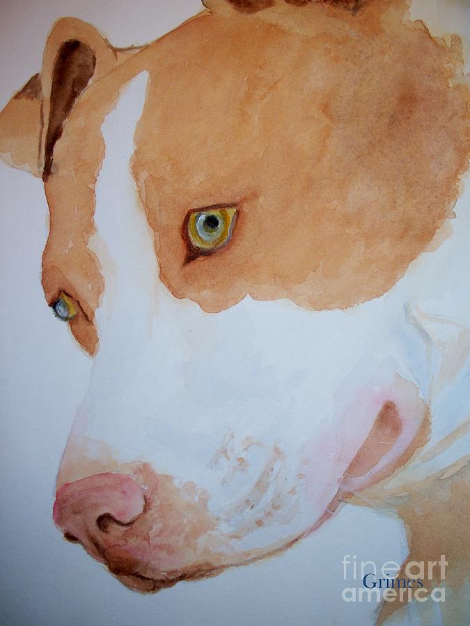 Pitt Bull Painting by Carol Grimes