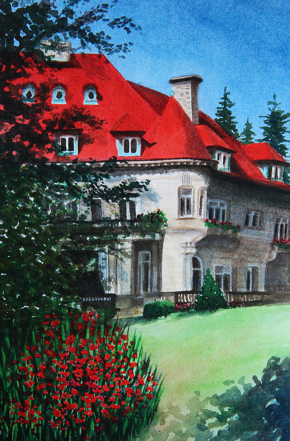 Pittock Mansion - Portland Oregon Painting by Kerri Ligatich