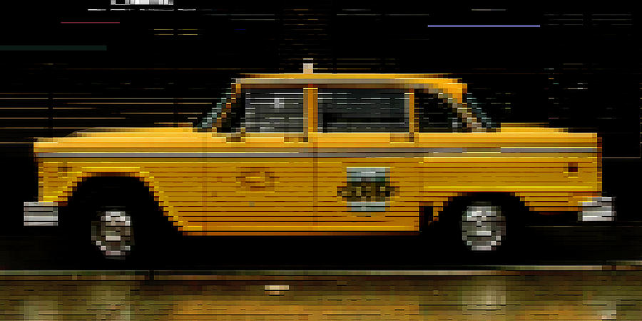 Checker Cab Photograph - Pixel Taxi by Andrew Fare