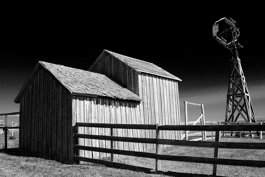 Plains Frontier Farm and Windmill Photograph by Randall Nyhof