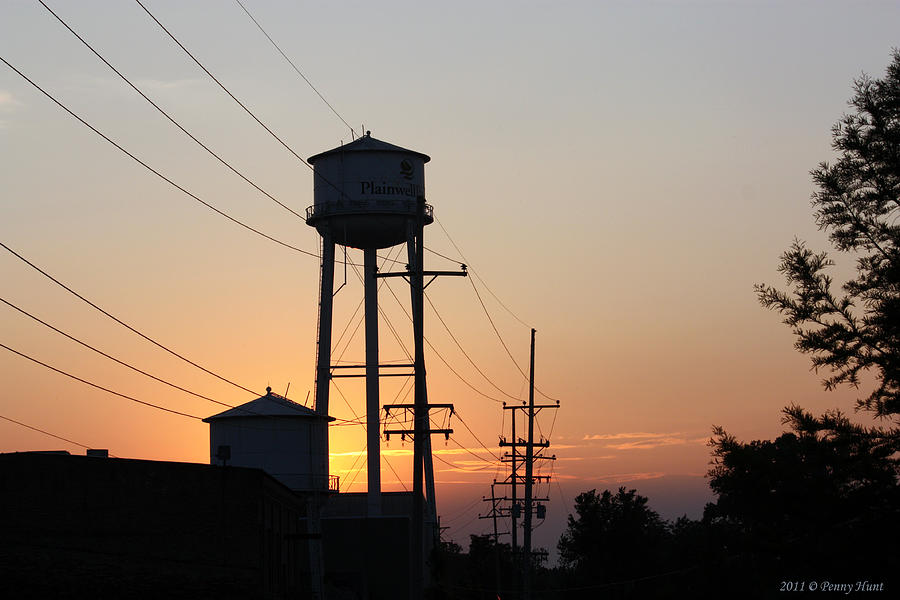 Plainwell Paper Sunset Photograph by Penny Hunt
