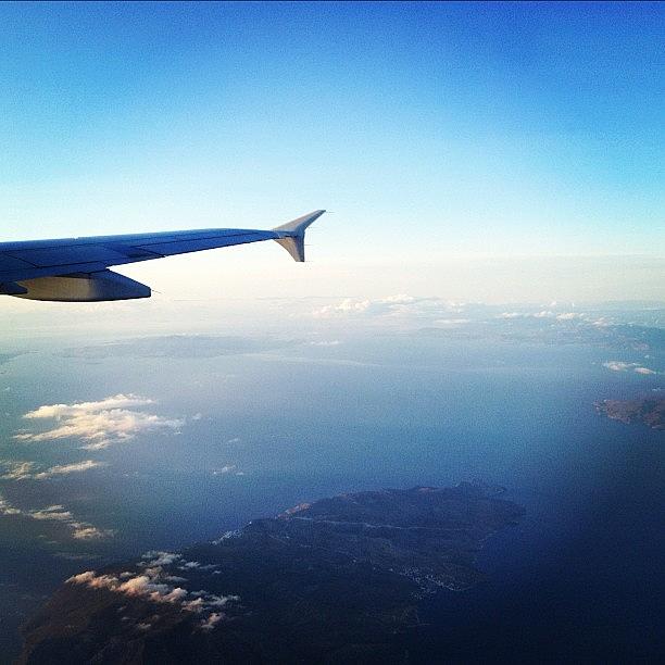 Fly Photograph - #plane #fly #high #blue #travel #greece by Free Spirit