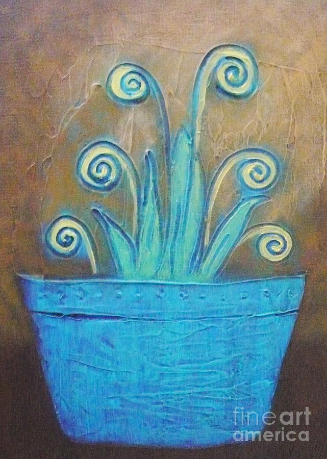 Plant Pot Painting by Monika Shepherdson