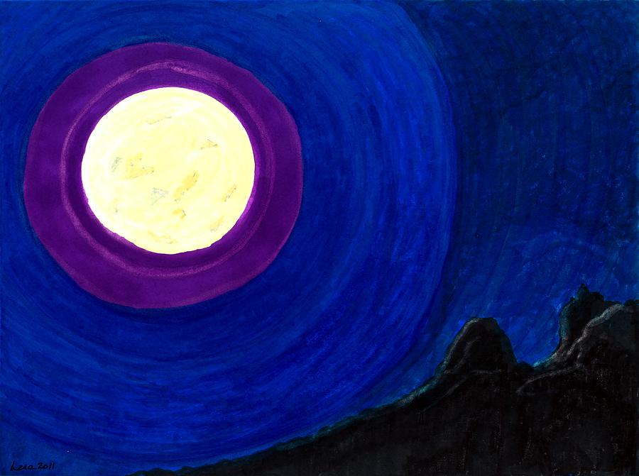 Planters Moon Painting by Lesa Weller