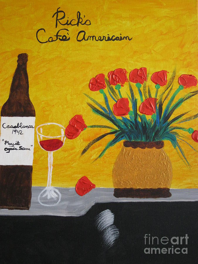 Wine Painting - Play it again Sam by Dawn Harrold