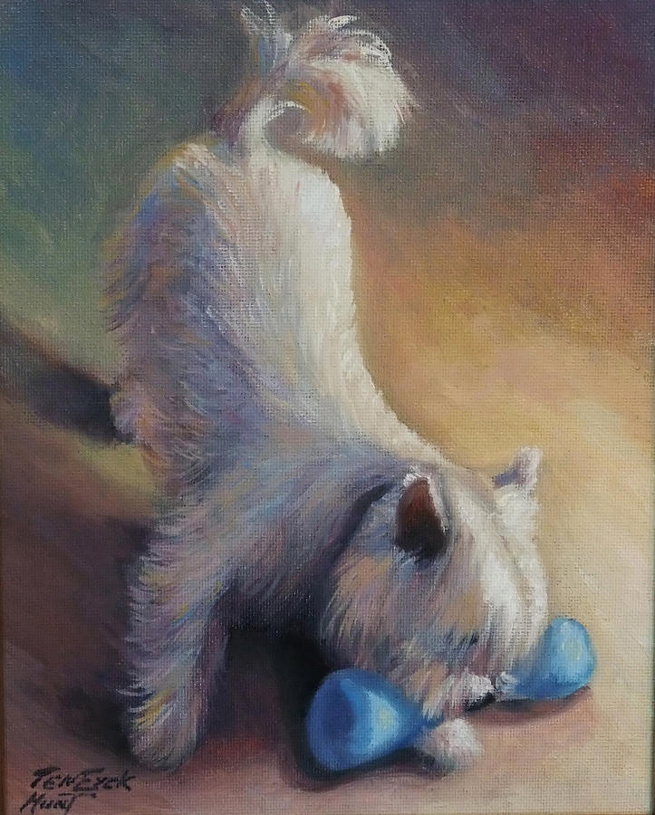 Dog Painting - Playful Westie by Gretchen Ten Eyck Hunt