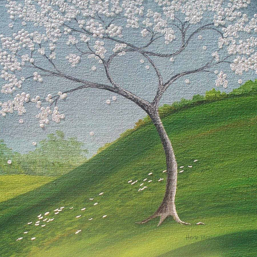 Pleasant Hill Tree Painting by Herb Dickinson