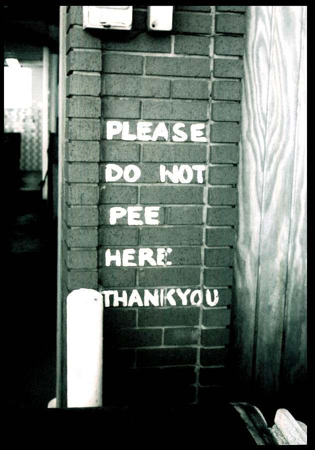 Please Do Not Pee Here Thank You Photograph by Doug Duffey