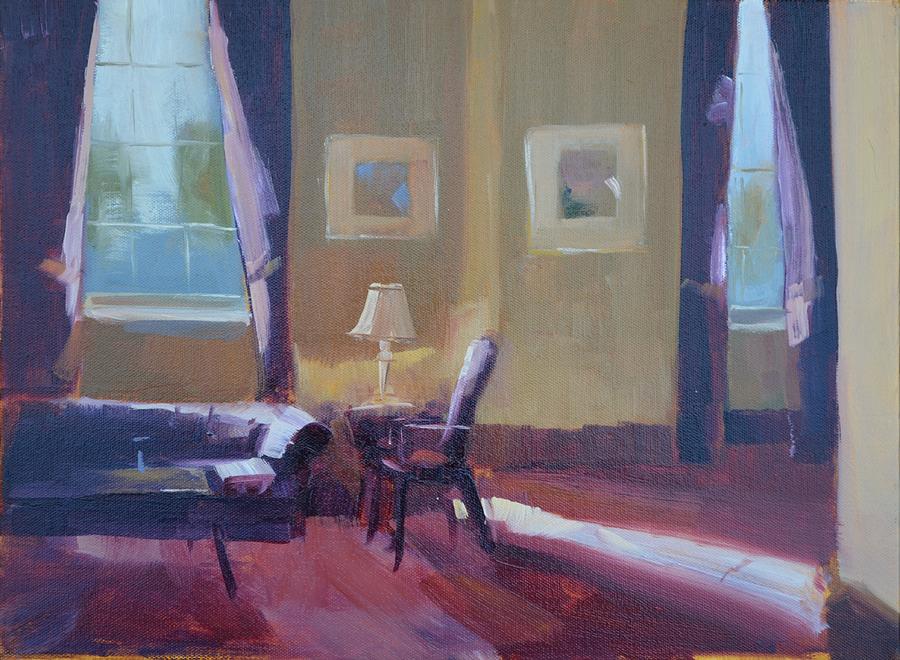 Curtain Painting - Please Have a Seat by Patricia Caldwell