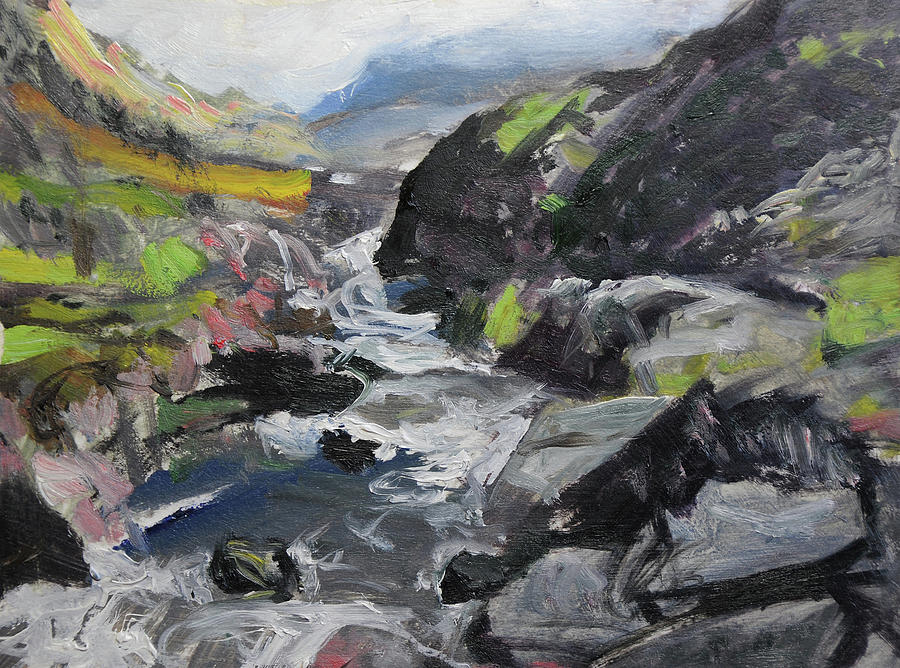 Plein air sketch at Ogwen Snowdonia Painting by Harry Robertson