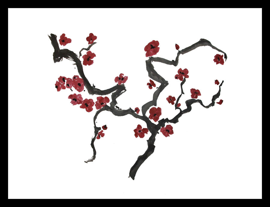 Plum Blossoms Painting by Alethea M