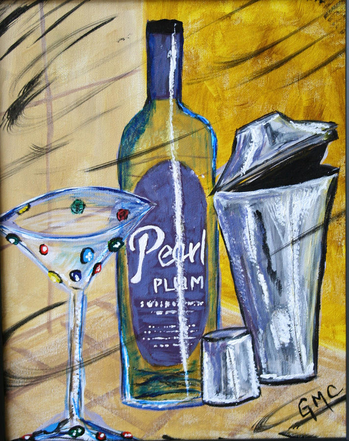 Martini Painting - Plumtini by Mike Crump