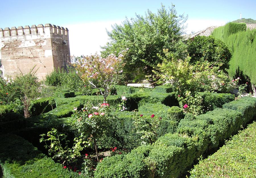 Plush Garden Surrounding Ancient Structure Granda Spain Photograph by John Shiron