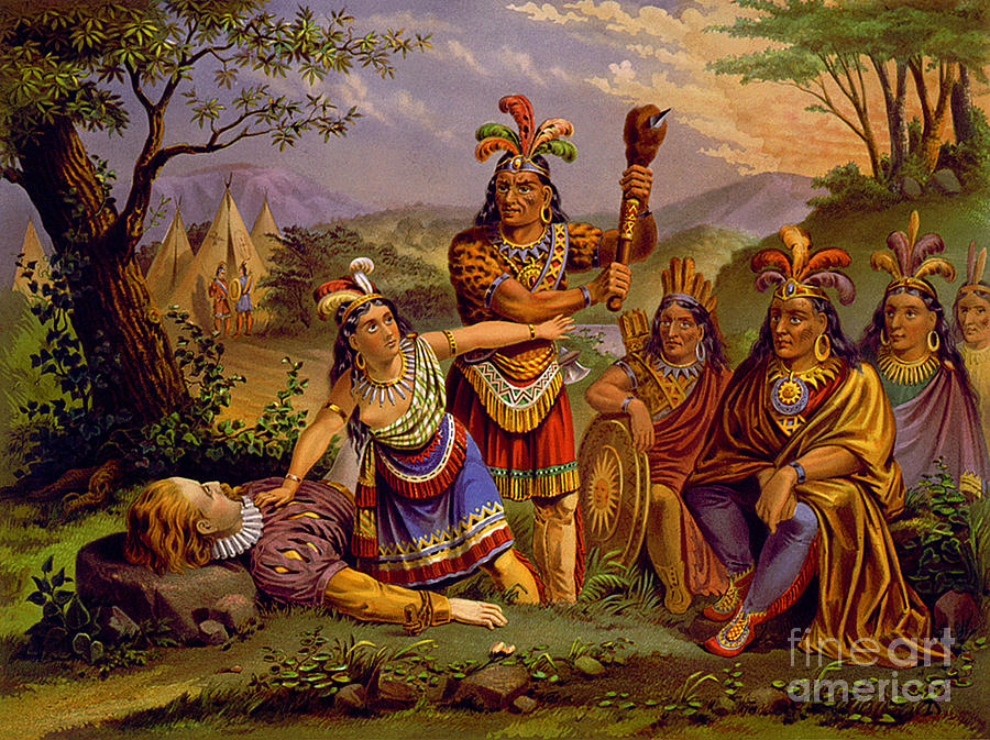 Pocahontas Photograph - Pocahontas Saving John Smith, 1607 by Photo Researchers
