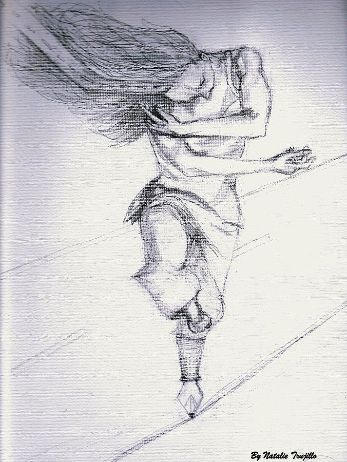 Dancer Drawing - Poetic Unfold Sketch  by Natalie Trujillo
