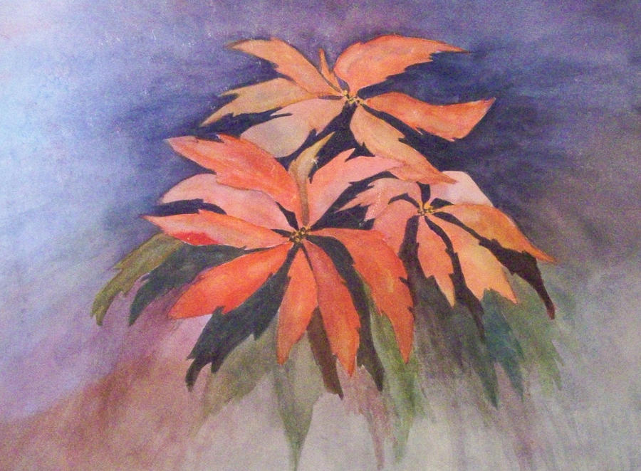 Poinsettia Trio Painting by Elise Boam
