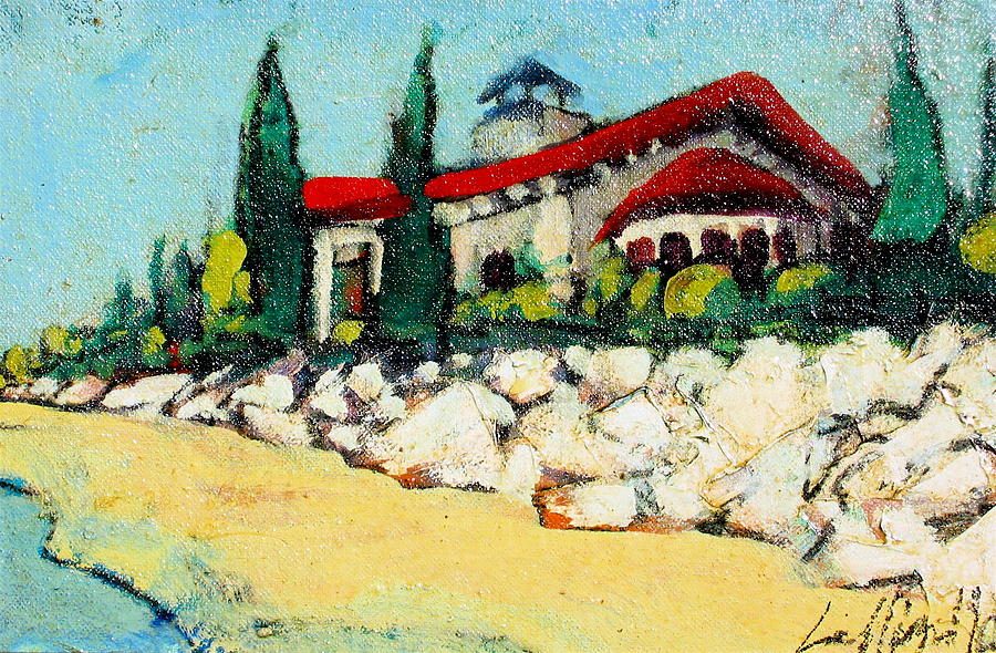 Point Beach Pavilion Painting by Les Leffingwell