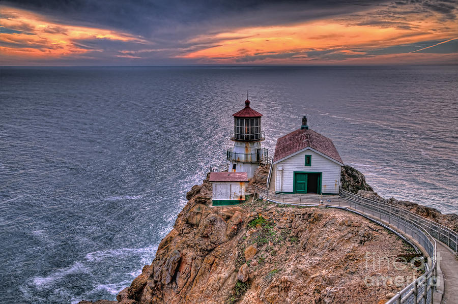 Point Reyes Lighthouse at Sunset Photograph by Eddie Yerkish