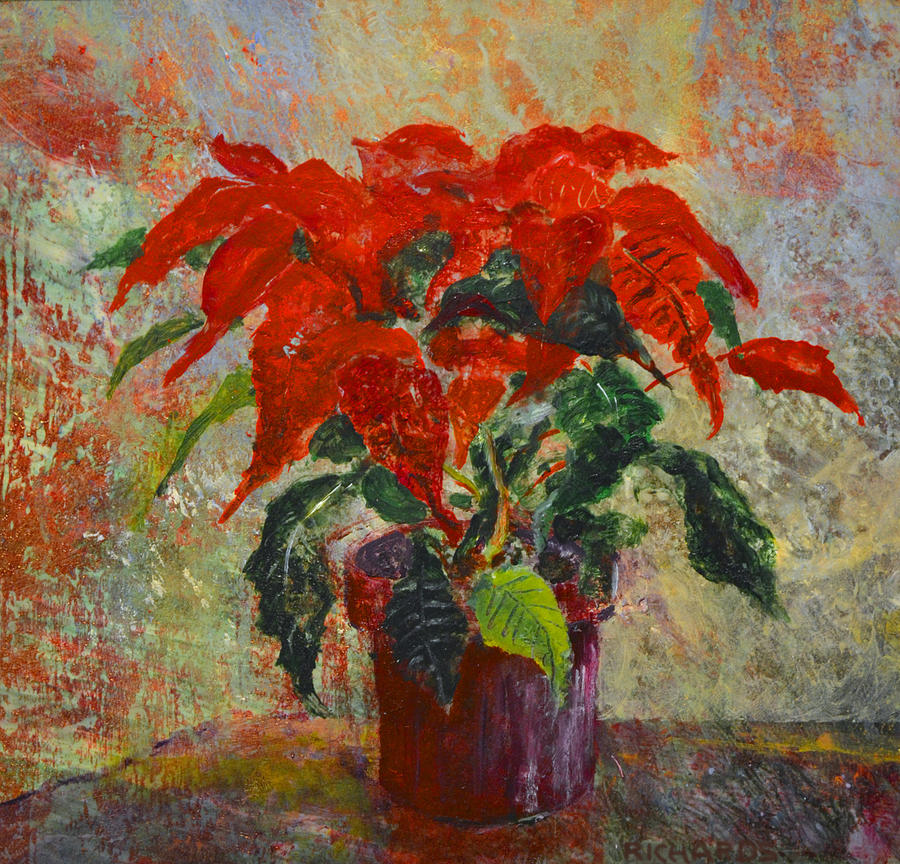 Pointsettias Painting by Richards Art - Fine Art America