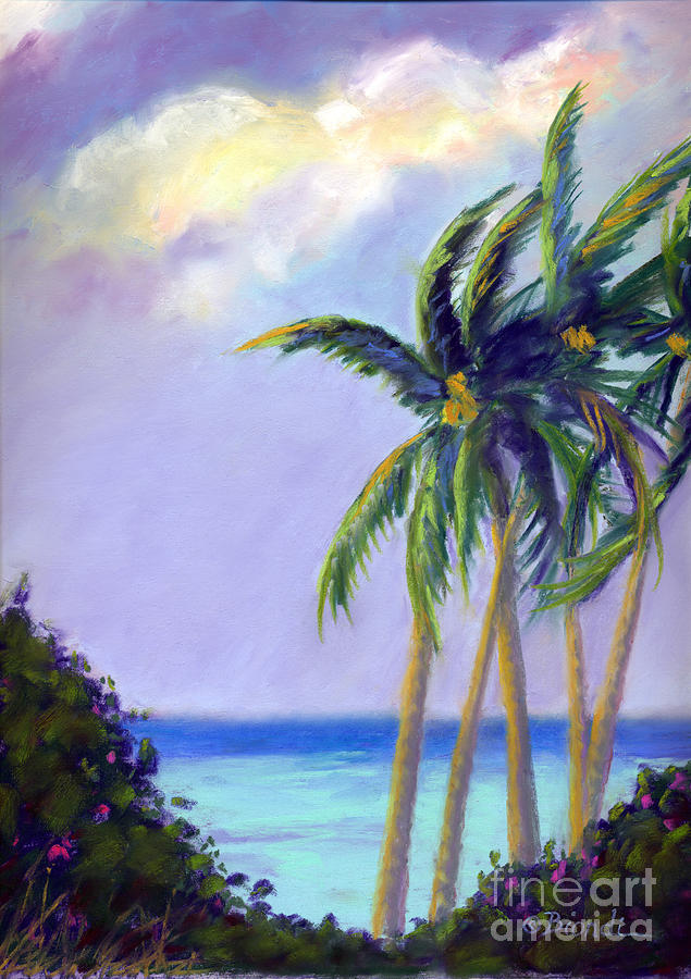 Palm Trees Pastel - Poipu Palms by Janet Biondi